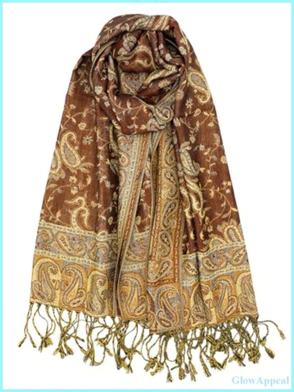 Reversible Paisley Pashmina Shawl Wrap for Women, Soft Viscose Scarf for